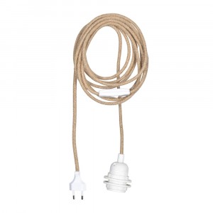 Electric wall cord with socket