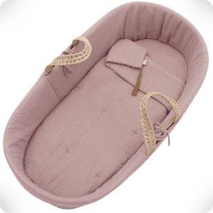 Moses basket dusty pink