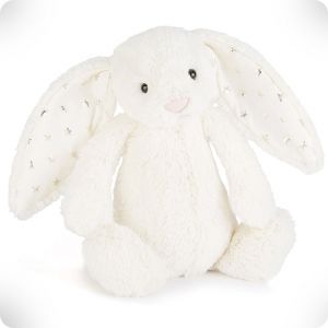 Doudou lapin crème étoiles