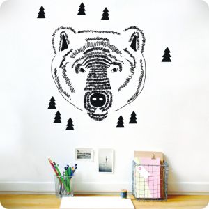 Grizzly head sticker